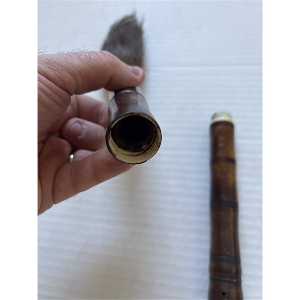 Calligraphy Brush Brown Bone Handle Horsehair Brush Needs Glue - Picture 11 of 15
